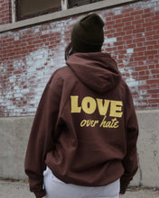 Load image into Gallery viewer, LOVE over hate HOODIE (Brown)