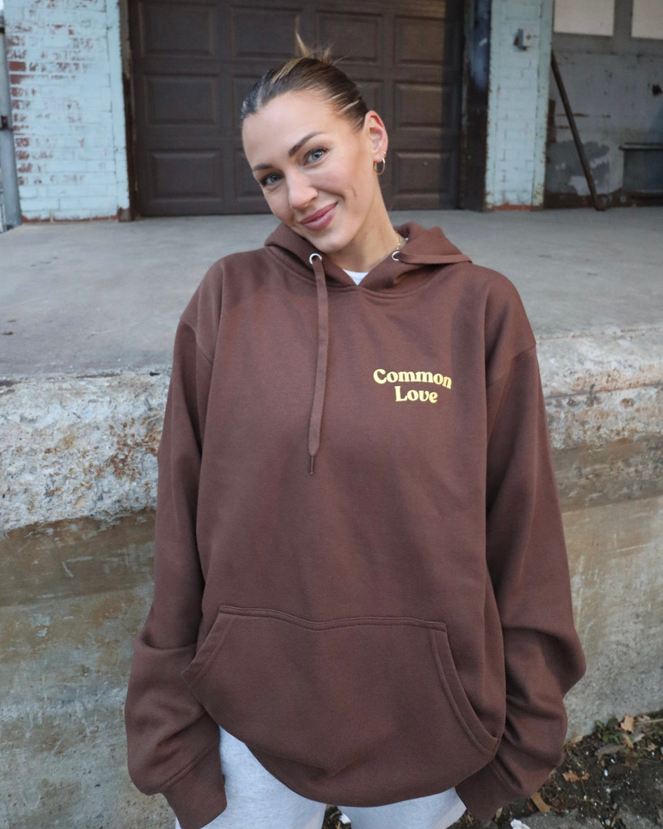 LOVE over hate HOODIE (Brown)