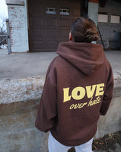 Load image into Gallery viewer, LOVE over hate HOODIE (Brown)