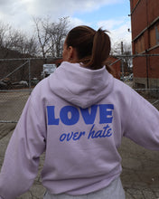 Load image into Gallery viewer, LOVE over hate HOODIE (Lavender)
