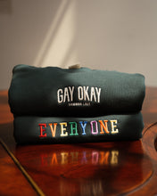 Load image into Gallery viewer, GAY OKAY Relaxed Crewneck (DARK GREEN)