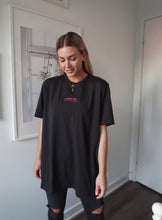 Load image into Gallery viewer, "COMMON LOVE" TEE (Hot Pink on Vintage Black)