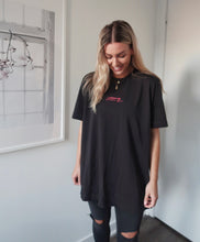 Load image into Gallery viewer, "COMMON LOVE" TEE (Hot Pink on Vintage Black)