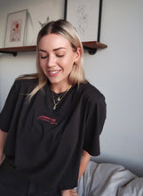 Load image into Gallery viewer, "COMMON LOVE" TEE (Hot Pink on Vintage Black)