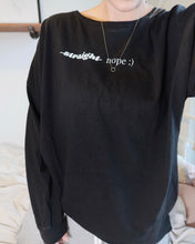Load image into Gallery viewer, "NOPE :)" LONG SLEEVE OVERSIZED (Vintage Black)