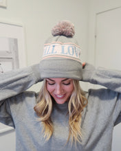 Load image into Gallery viewer, 'ALL LOVE' TOQUE/BEANIE (Grey, Pink & Blue)