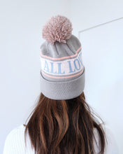 Load image into Gallery viewer, 'ALL LOVE' TOQUE/BEANIE (Grey, Pink & Blue)