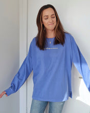 Load image into Gallery viewer, "LOVE BELONGS" OVERSIZED LONG SLEEVE (Ocean Blue)
