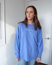 Load image into Gallery viewer, "LOVE BELONGS" OVERSIZED LONG SLEEVE (Ocean Blue)