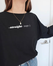 Load image into Gallery viewer, "NOPE :)" LONG SLEEVE OVERSIZED (Vintage Black)