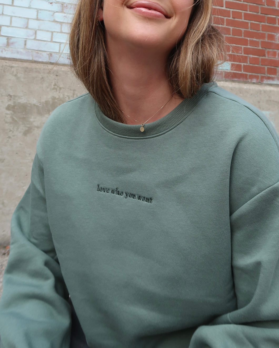 love who you want Relaxed Crewneck (SAGE)