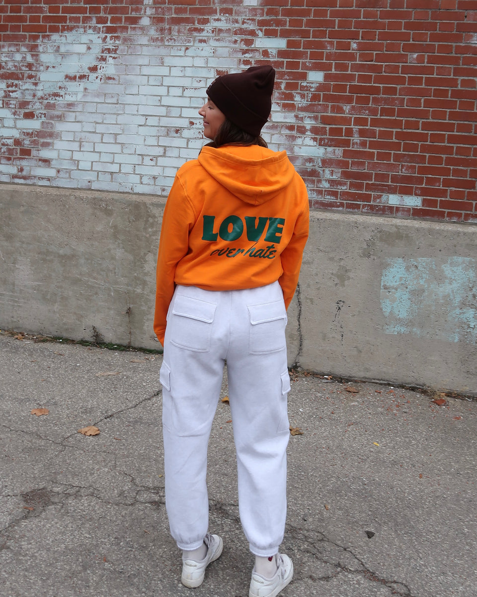 LOVE over hate HOODIE (Orange) – This Common Love