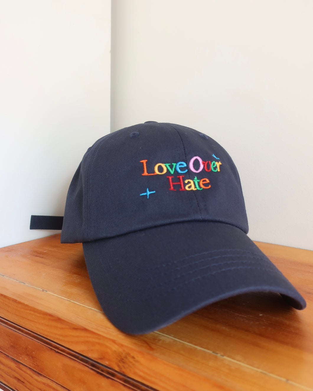 Love Over Hate dad hat (navy)