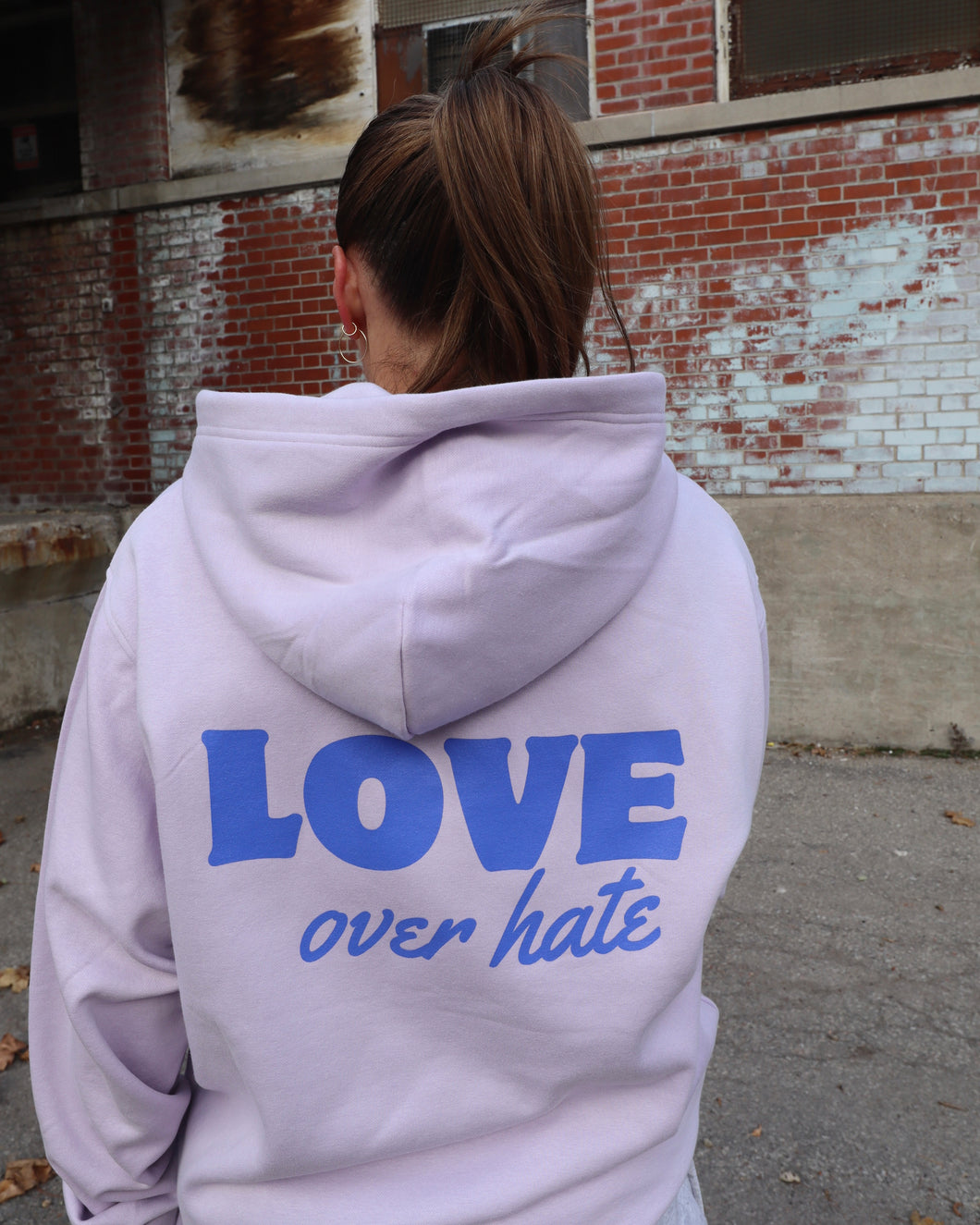 LOVE over hate HOODIE (Lavender)