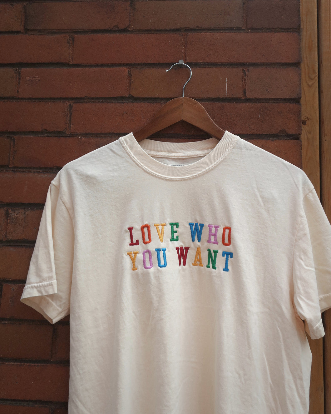 LOVE WHO YOU WANT tee (Vintage White)