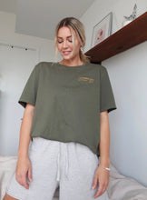 Load image into Gallery viewer, &quot;COMMON LOVE&quot; TEE (Dark Sage Green)

