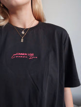 Load image into Gallery viewer, &quot;COMMON LOVE&quot; TEE (Hot Pink on Vintage Black)

