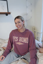 Load image into Gallery viewer, &quot;YES HOMO&quot; OVERSIZED LONG SLEEVE (Wine)

