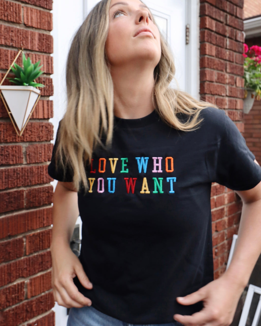 LOVE WHO YOU WANT Pride Tee (BLACK)